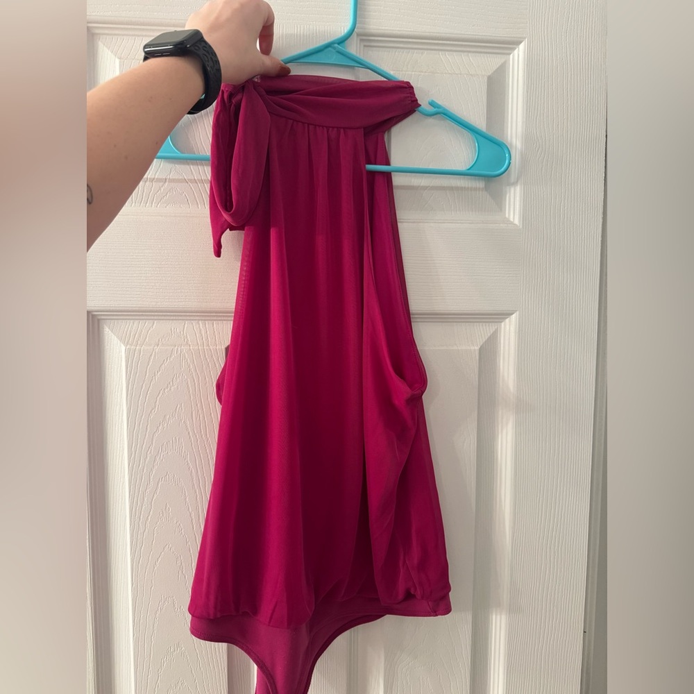 Express Halter Top Hot Pink Bodysuit